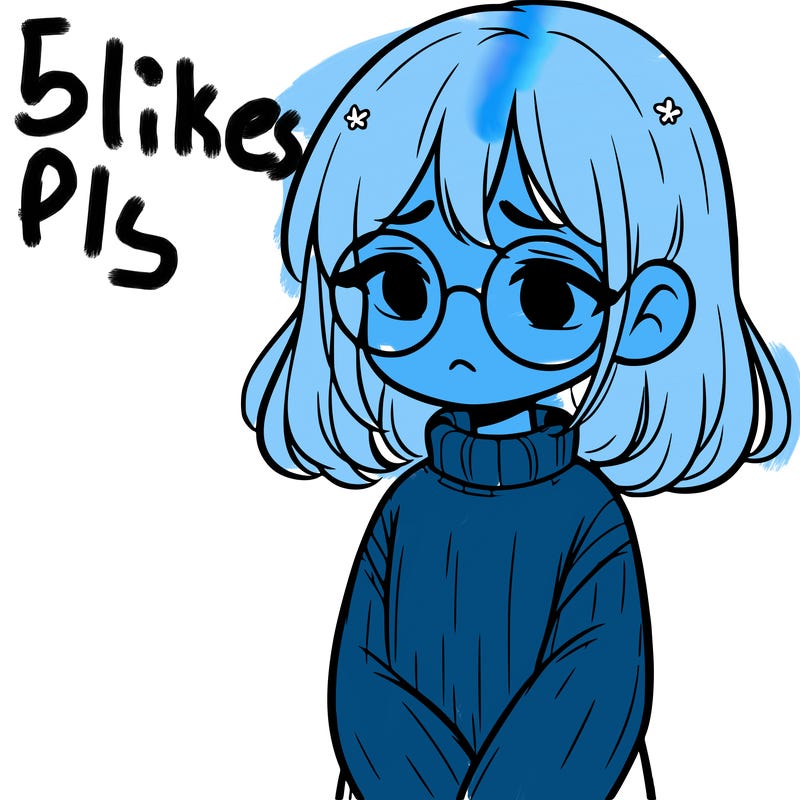 sad girl with glasses in a sweater