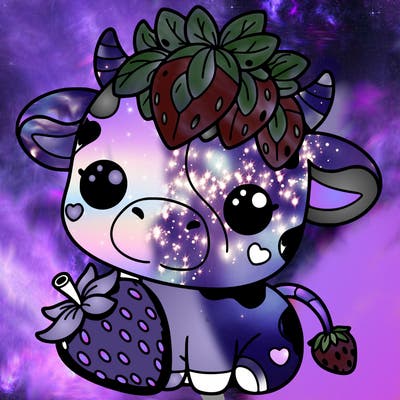 cute strawberry cow