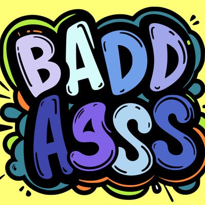 badass  bubble letters