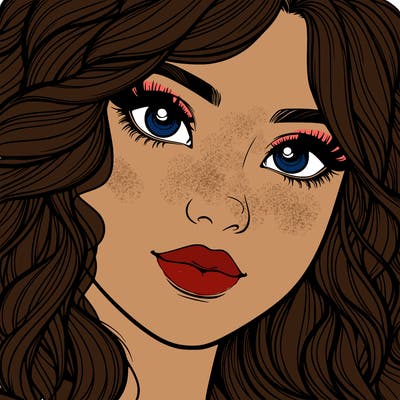beautiful realistic girl close up to the camera with wavy hair,