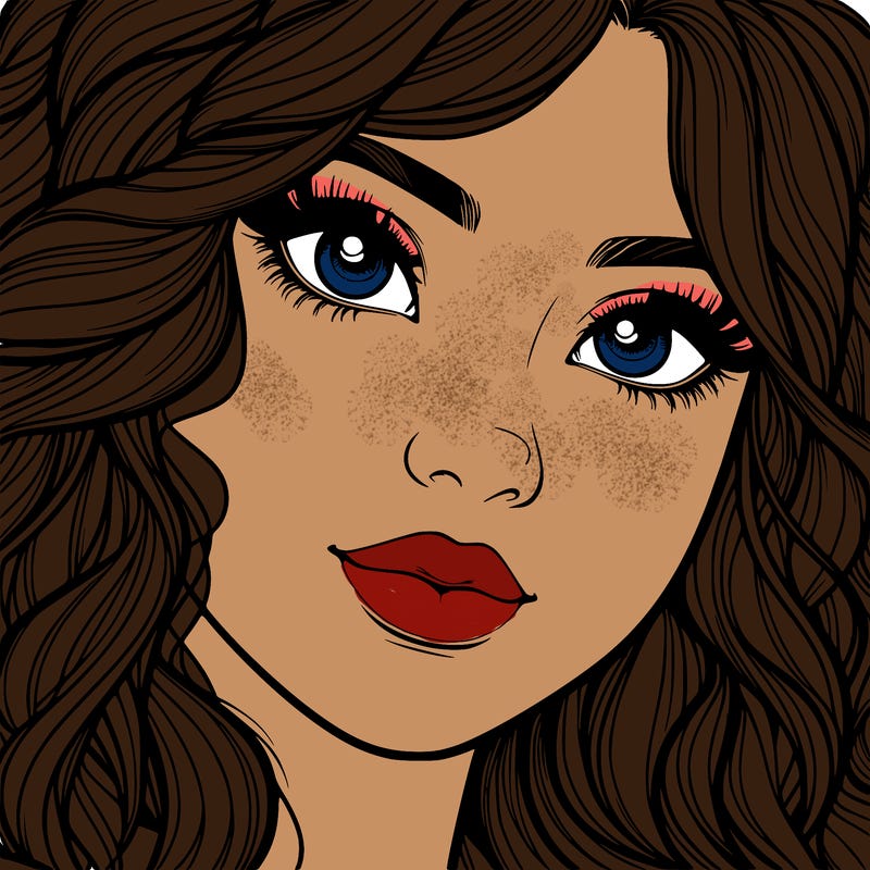 beautiful realistic girl close up to the camera with wavy hair,