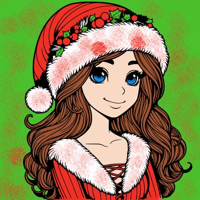 realistic christmas  girl