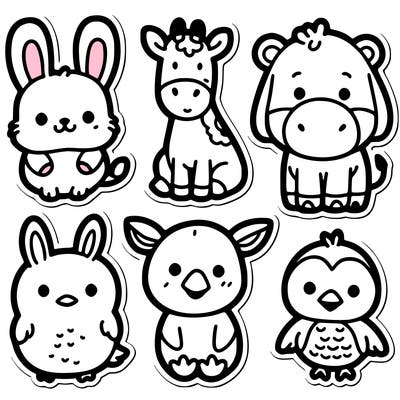 cute animal stickers