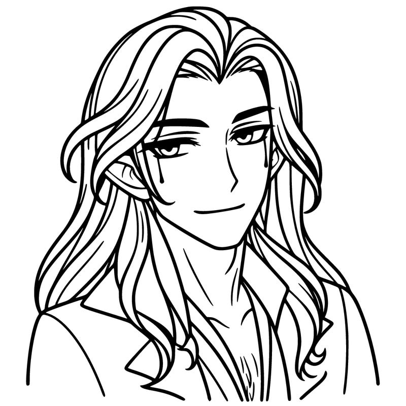 long-haired handsome vampire man