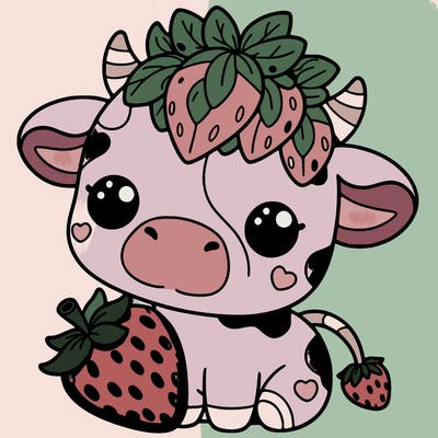 cute strawberry cow