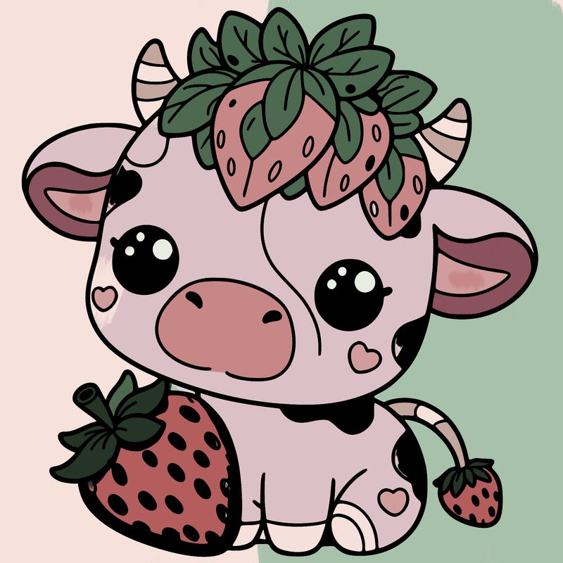 cute strawberry cow