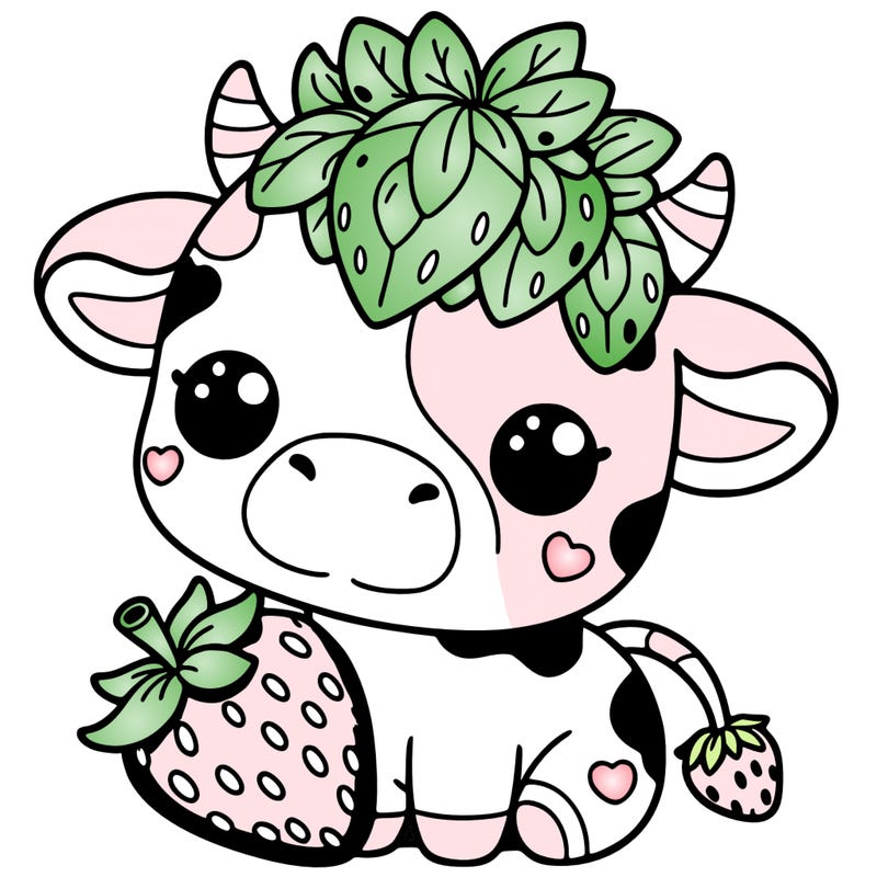 cute strawberry cow