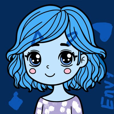 girl with short wavy hair