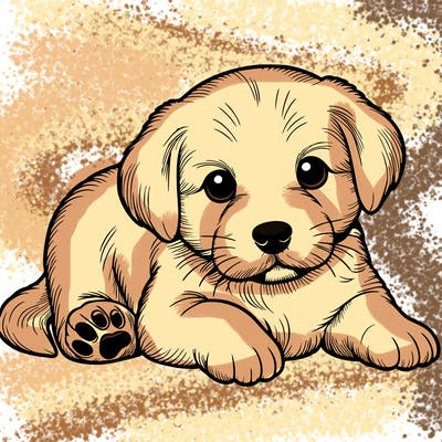 a cute realistic puppy