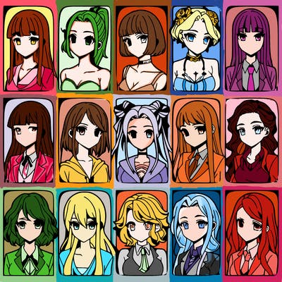 girls that look diffrent anime