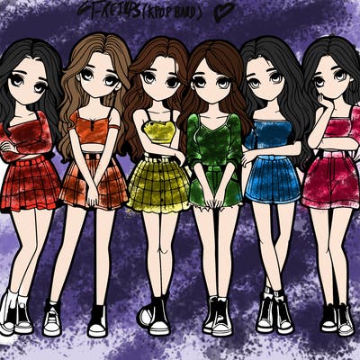 a group of girls realistic