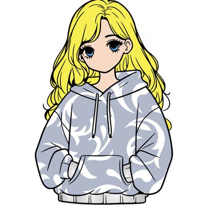 a teen girl with a oversized sweatshirt