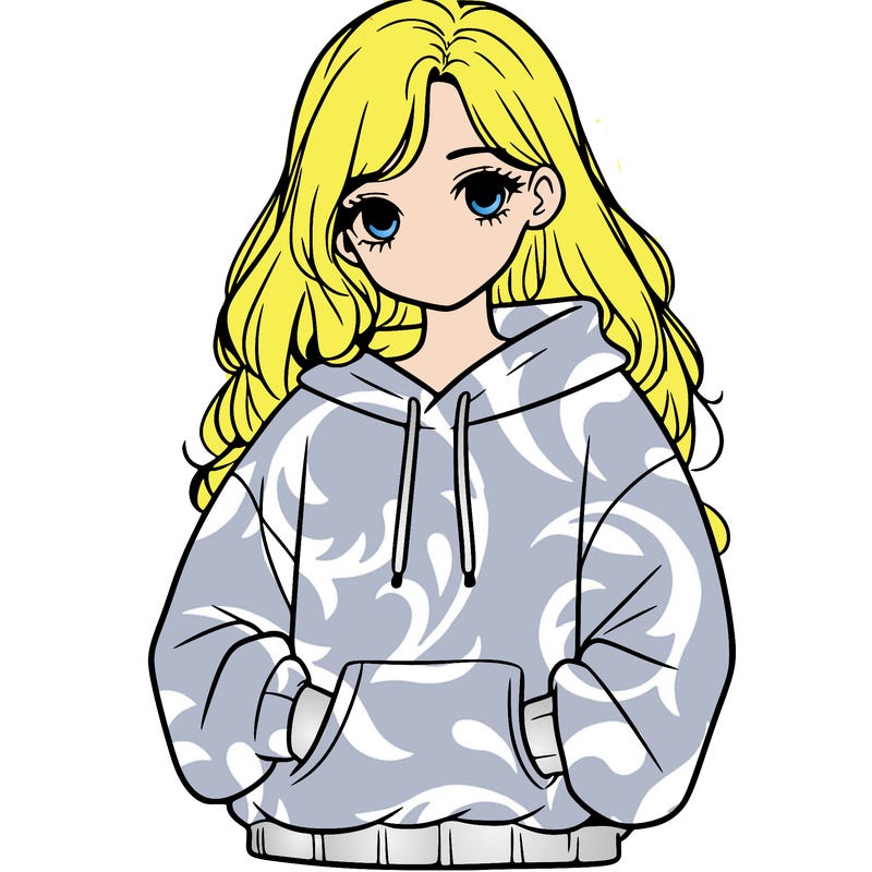 a teen girl with a oversized sweatshirt