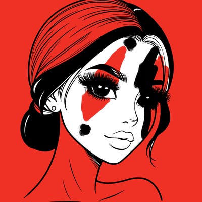 realistic girl with lashes