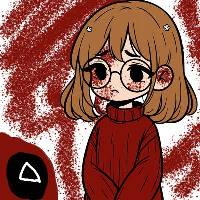 sad girl with glasses in a sweater