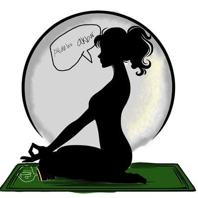 silhouette of a woman doing yoga