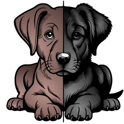 realistic dog split picture