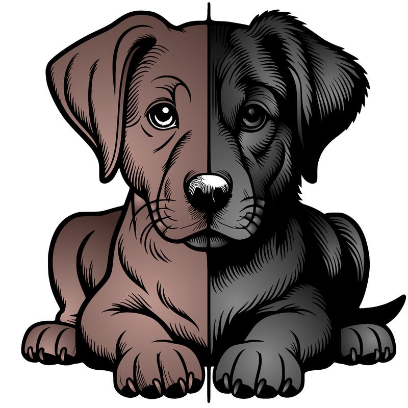 realistic dog split picture