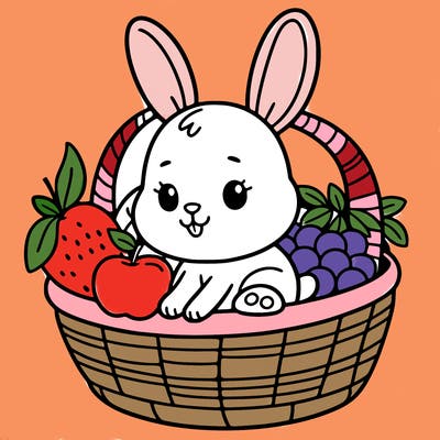 bunny in a fruit basket