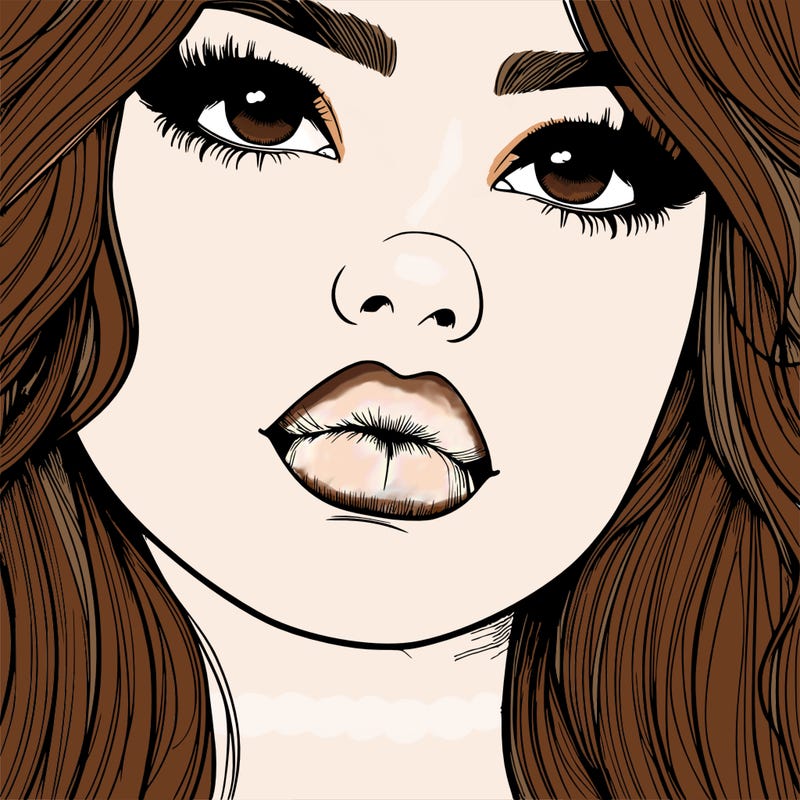really realistic girl with lips