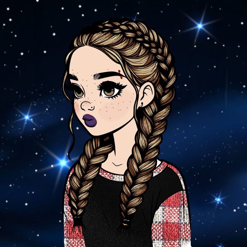 realistic girl with braids