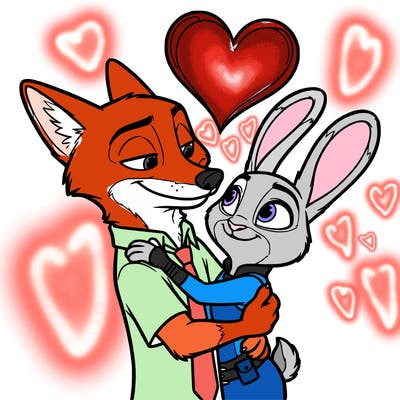 zootopia nick and judy in love