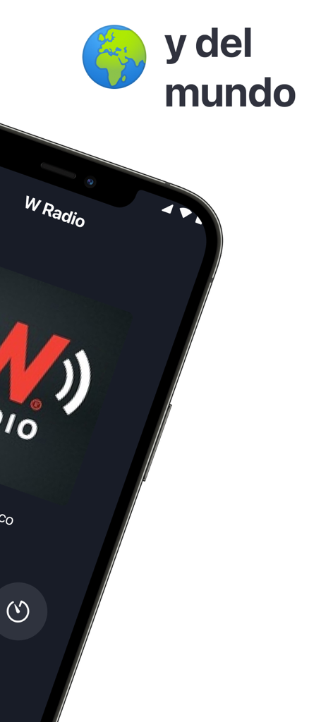 Radio México ‎ - Interfaz de la aplicación Radio Mexico mostrando acceso a estaciones de radio de todo el mundo