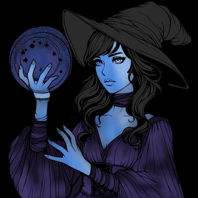 realistic women sorcerer using magic