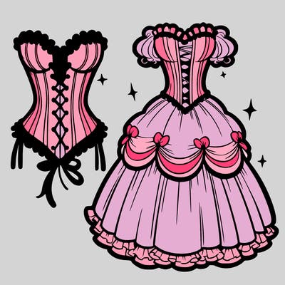 corset and big dress