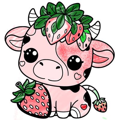 cute strawberry cow