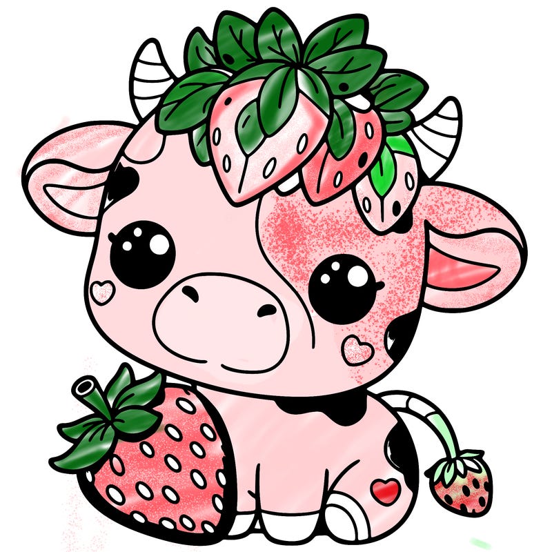 cute strawberry cow