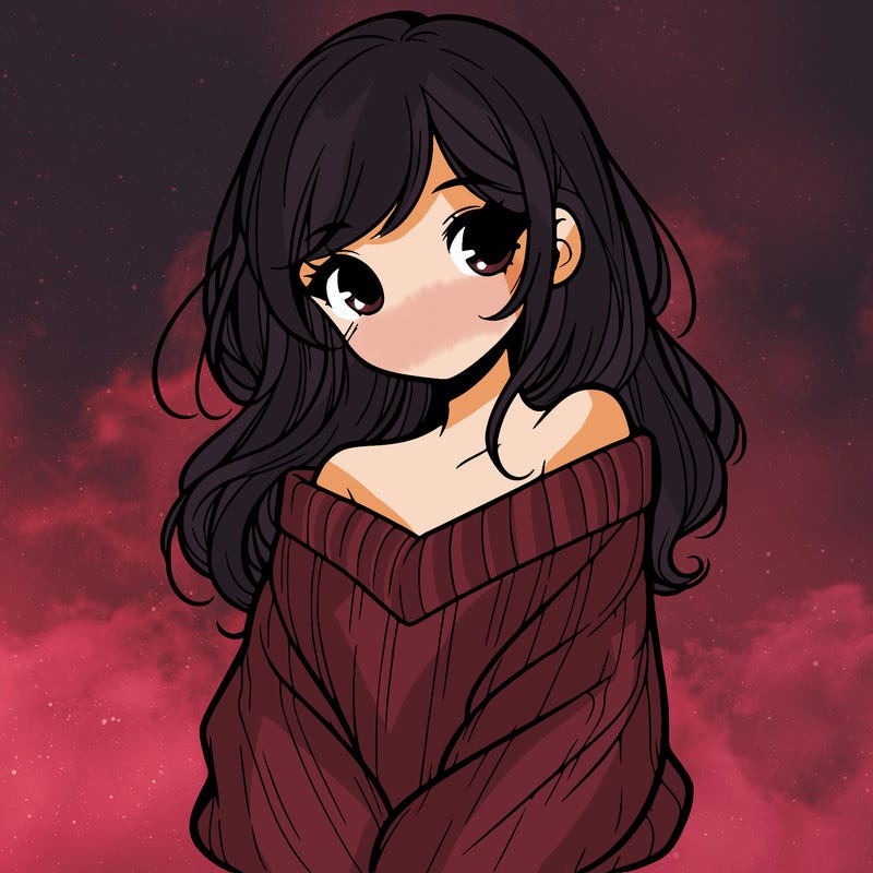 shy pretty girl wearing a sweater that is falling off one shoulder portrait