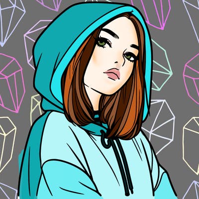 a realistic girl in a hoodie