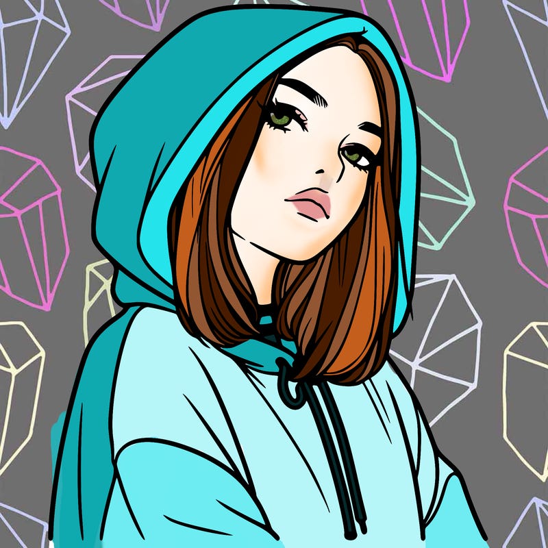 a realistic girl in a hoodie