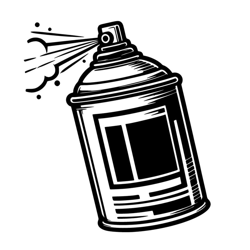 spray paint bottle spraying