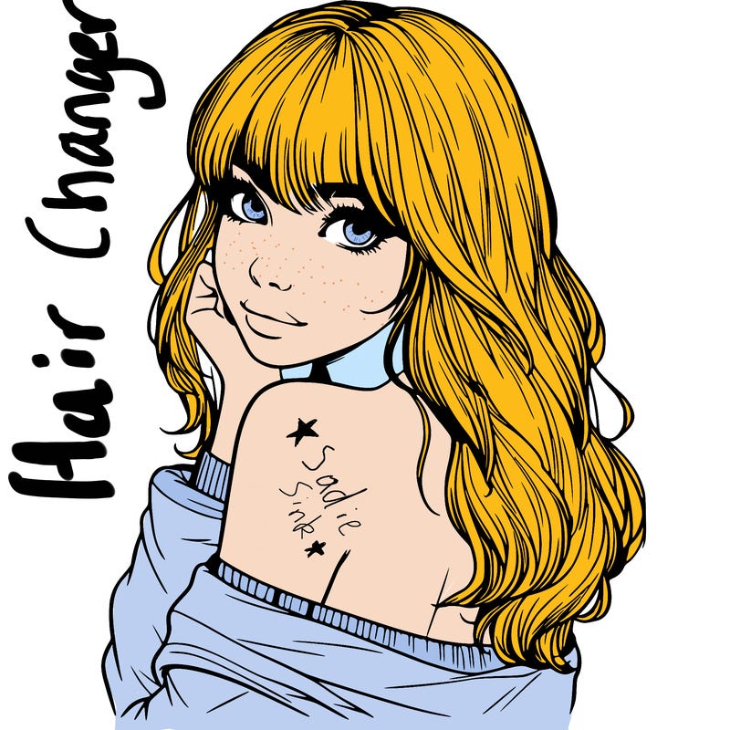 realistic girl with bangs looking over her shoulder