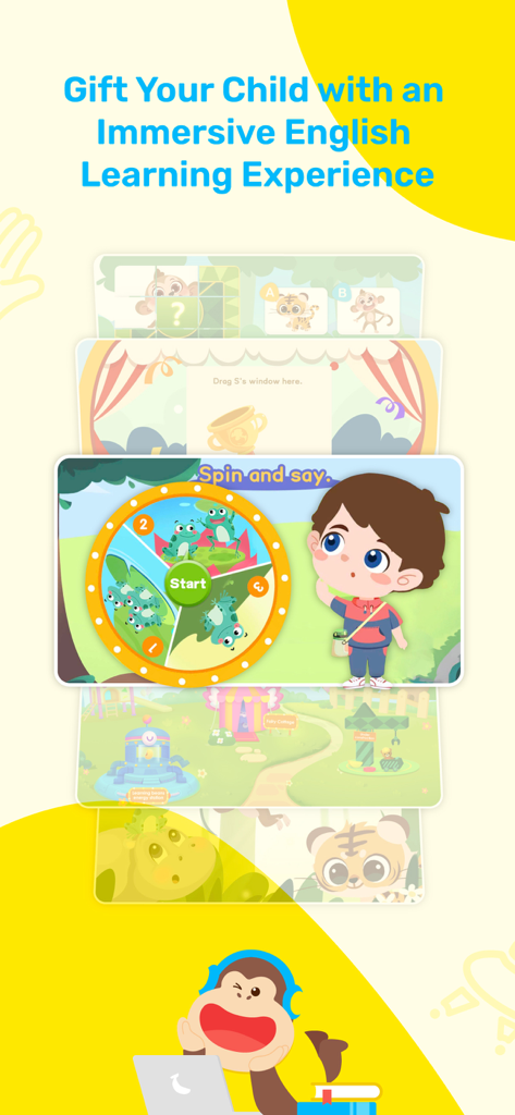 51Talk - 子供向けのゲーミフィケーションされた英語レッスンとインタラクティブなゲームを表示する51Talkアプリのプレビュー