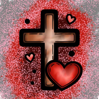 cross and heart