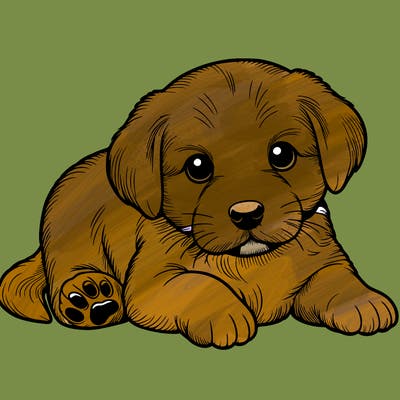 a cute realistic puppy