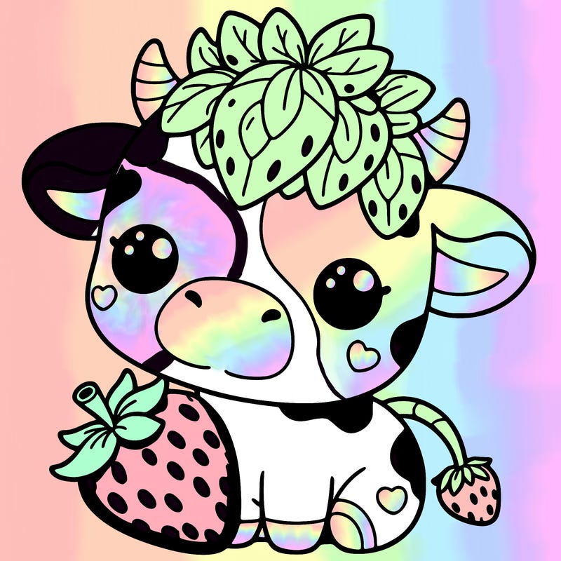 cute strawberry cow