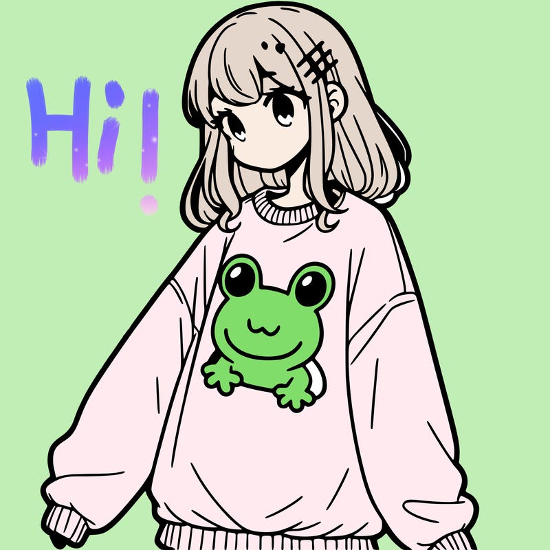 girl wearing frogging sweatshirt