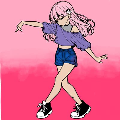 realistic girl danceing