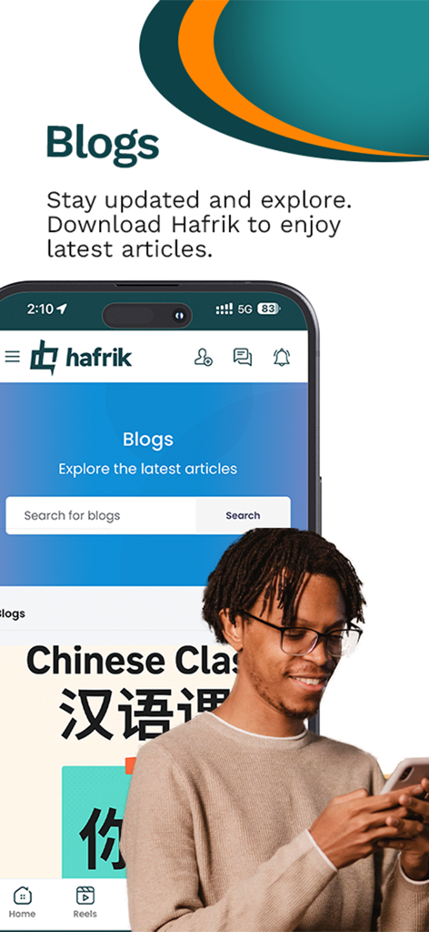 Hafrik lite - Hafrik Lite app showing the blogs section for expatriates in China