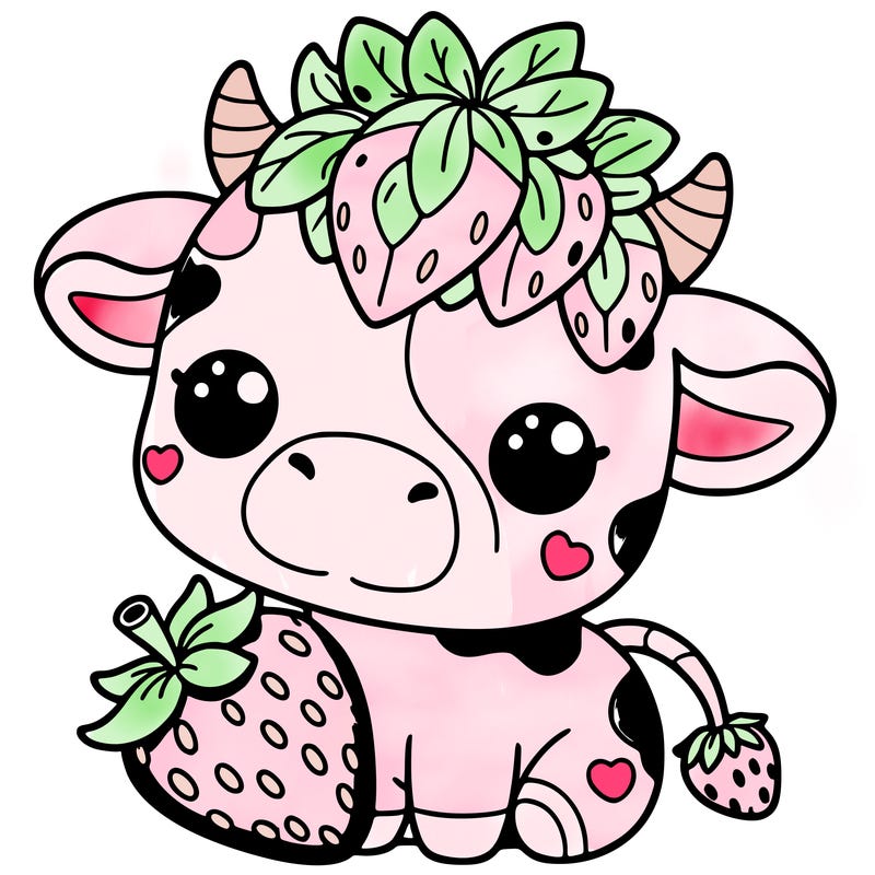 cute strawberry cow