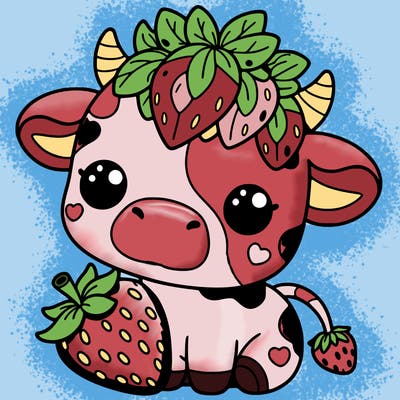 cute strawberry cow
