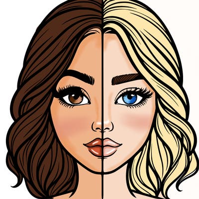 realistic girl split half