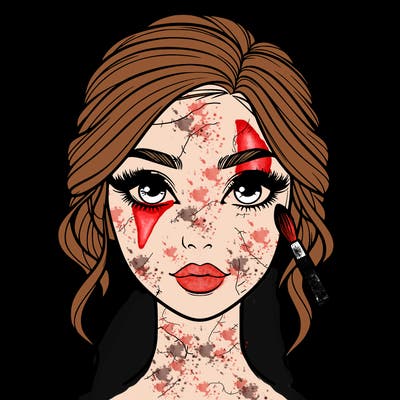 realistic person with makeup