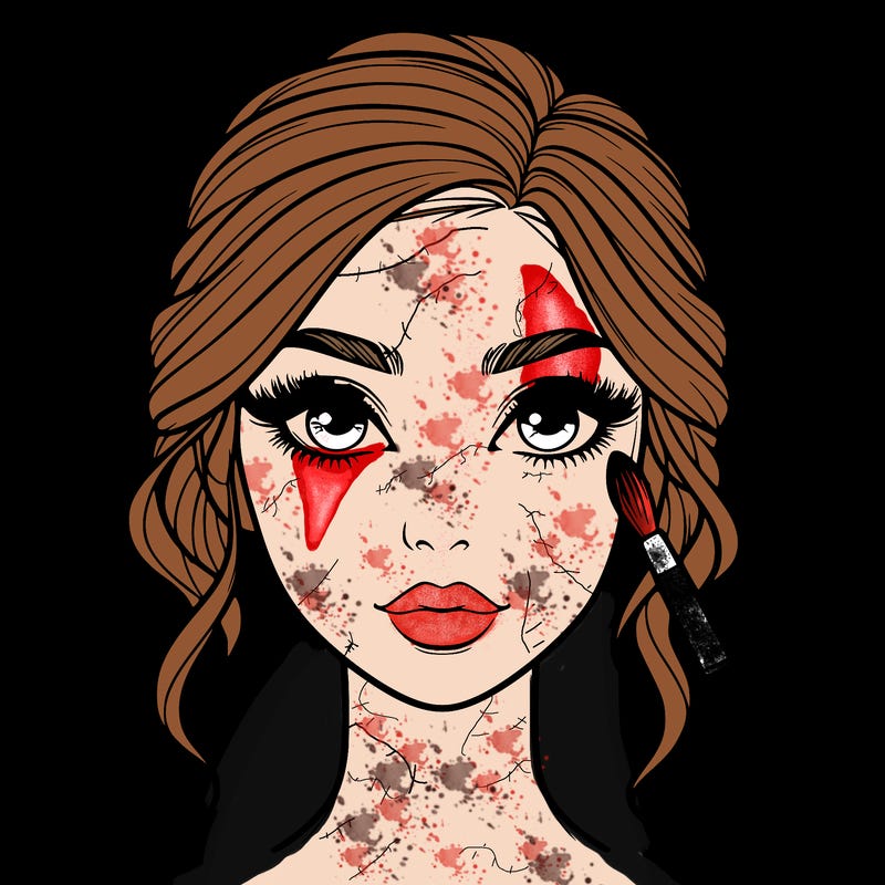 realistic person with makeup