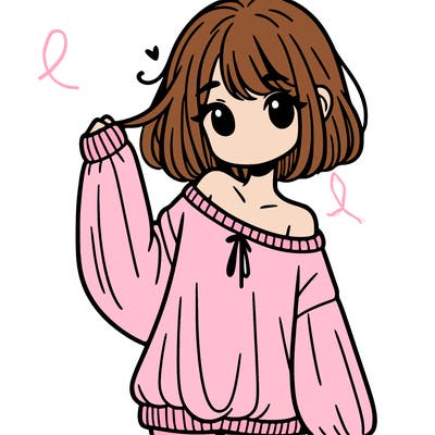 girl in baggy sweater hanging off her shoulder