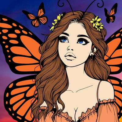 butterfly fairy realistic girl